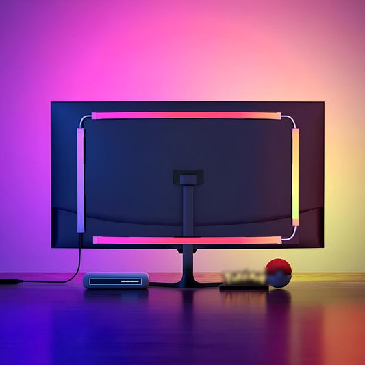 G100 LED Monitor Backlights for PC & Mac, LED Strip Lights that Sync with Screen Color or Music, Computer Light Bar Behind Monitor, LEDs for Desk Gaming, USB Port, Software Control, 27 in