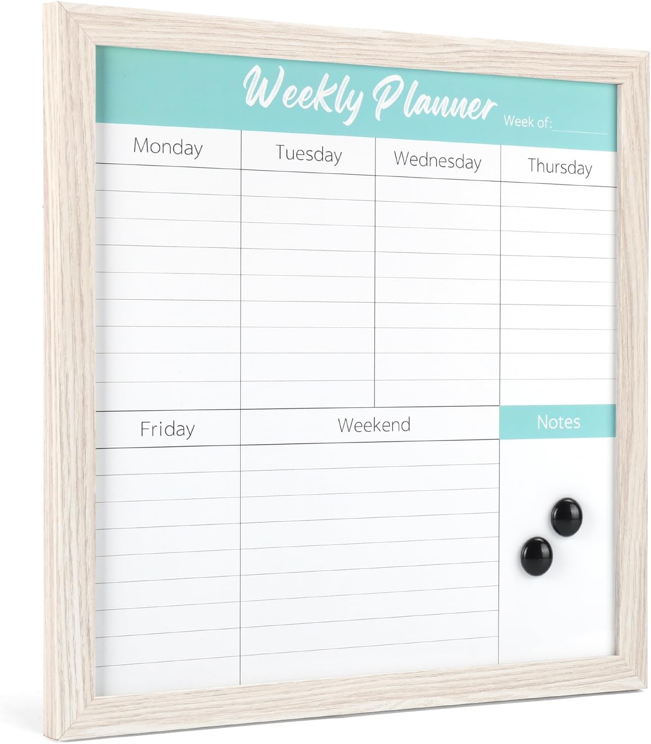 Schliersee Weekly Work Planner Calendar Dry Erase Whiteboard for Wall, 13x13 inch Magnetic Dry Erase Board, Hanging White Board, Portable Marker Board for Home, Kitchen, Memo, Office, Home, School