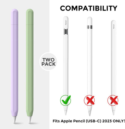AhaStyle Silicone Case for Apple Pencil (USB-C) 2023 Ultra Thin Proteative Cover Skin Apple Pencil Sleeve Anti-Slip Grip Compatible with Apple Pencil USB C (Lavender)