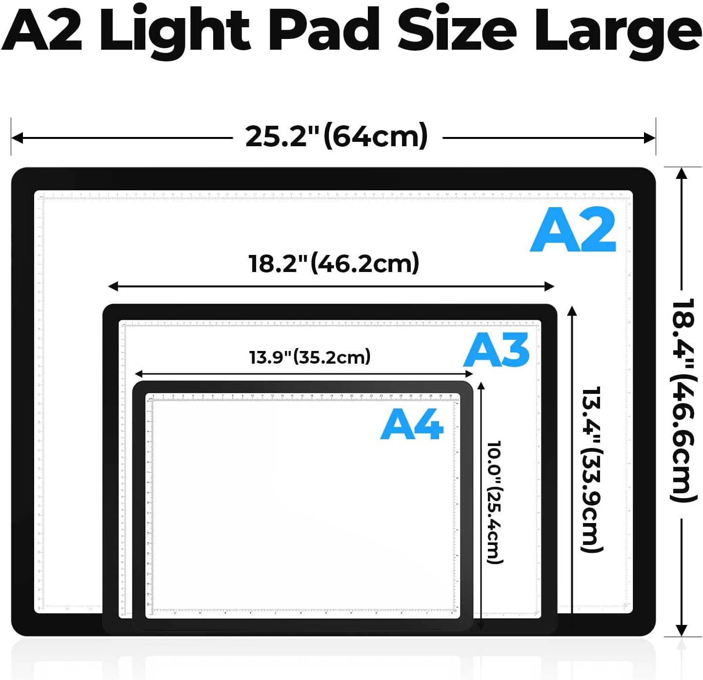 Heanolier A4 LED Copy Board Light Tracing Box,Super Bright Magnetic Light pad with Side physical Buttons,Adjustable Corded Light Table for Tattoo Transferring,Drawing, Light Board for Diamond Painting