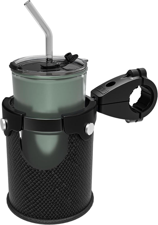 LEXIN C4 Extra Large Motorcycle Cup Holder for Harley Davidson, Max 32oz Drink Holder with 360° Ball Swivel, Aluminum Clamp for 7/8"-1 1/4" Handlebar/Bumper/Pole Mount, Apply for ATV, UTV, Boat, More