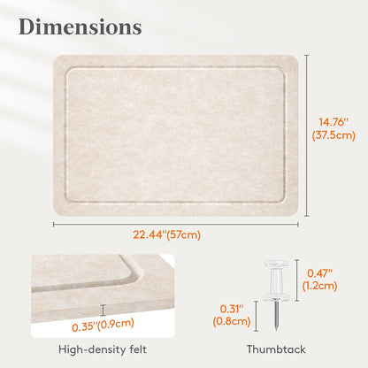 Lifewit Cork Board Alternative,22.4"x 14.8" Bulletin Board with Self-Adhesive,Foldable Decorative Felt Pin Board Vision Board Message Board with 20 Pushpins for Office Wall Decor, Room Decor, Oatmeal