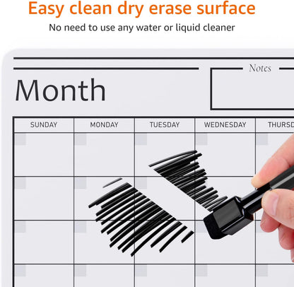 Amazon Basics Magnetic Dry Erase Calendar Whiteboard Set for Fridge, 3-Pack with 8 Markers and Eraser