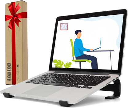 Ventilated Laptop Stand for Desk, Ergonomic Aluminum Laptop Riser, Computer Stand for Laptop, Compatible with MacBook Air Pro, Dell, HP, More 11-17.3 Inches Notebook, Work from Home (Silver)