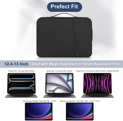 12-12.9 Inch Tablet Sleeve Bag for 12.4" Samsung Galaxy Tab S10+ S9+ Plus/S8+/S7+ Plus/S7 FE,13" iPad Air M4 M3 M2/iPad Pro M5 M4/Pro 12.9"/Microsoft Surface Go 2 12.4"/Pro 11 10 Carrying Case-Black