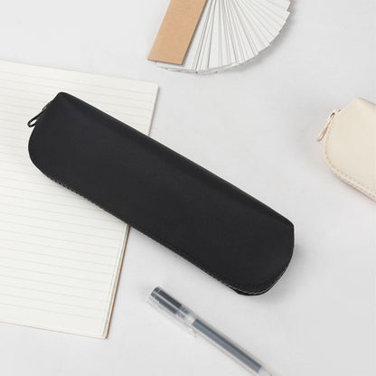 Canvas Pencil Case Cotton Canvas and Simple Multifunctional Pencil Bag Zipper Portable Storage (Black)