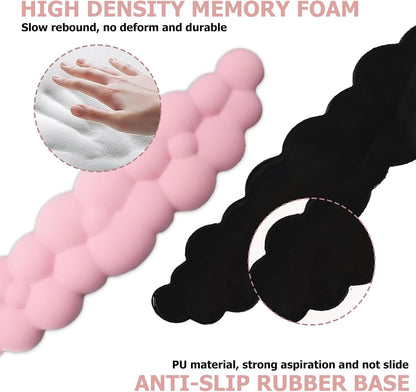 Cloud Wrist Rest Keyboard, PU Leather Memory Foam Wrist Rest for Computer Keyboard, Ergonomic Keyboard Wrist Rest and Cute Mouse Wrist Rest for Gaming,Office,Computer,Typing Pain Relief,Pastel Green