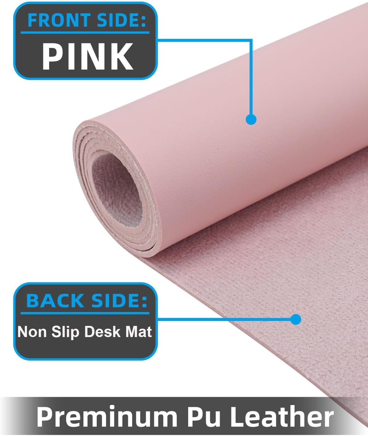 Leather Desk Pad Protector, Office Desk Mat, Large Mouse Pad, Non-Slip PU Leather Desk Blotter, Laptop Desk Pad Desk Accessories for Office and Home (Black, 40" x 17")