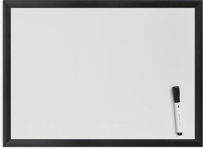 U Brands Framed Magnetic Weekly Calendar Dry Erase White Board, Office Supplies, Black Frame, with Marker, Magnet, 11” x 18”
