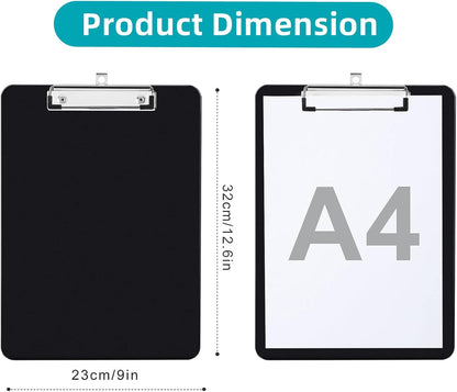 Clipboard Folder, 6 Pack A4 Foldable Clipboards File Folder Flip Writing Pad for Memo Form Document & School Office Work - Black