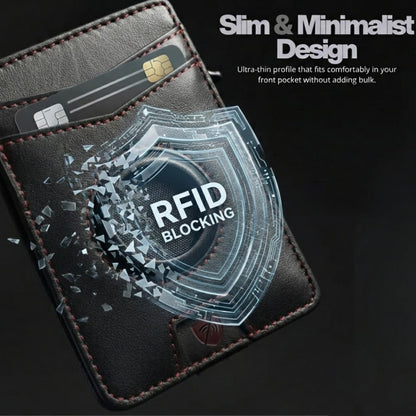 Mens Wallet with AirTag Holder, RFID Blocking, Pop-Up Aluminum Card Holder, ID Window, Money Clip, Fits up to 12 Cards, Slim & Minimalist, Smart, MicroFiber (Black), Gift Box, Billetera para Hombre