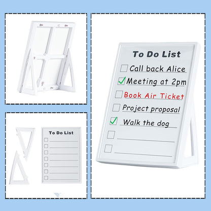 Desktop Dry Erase Board, Small Whiteboard with Stand, A5 Size 8.3 x 5.8 Inches with A Dry Erase Marker, Detachable Stand & to Do List Card (A5)