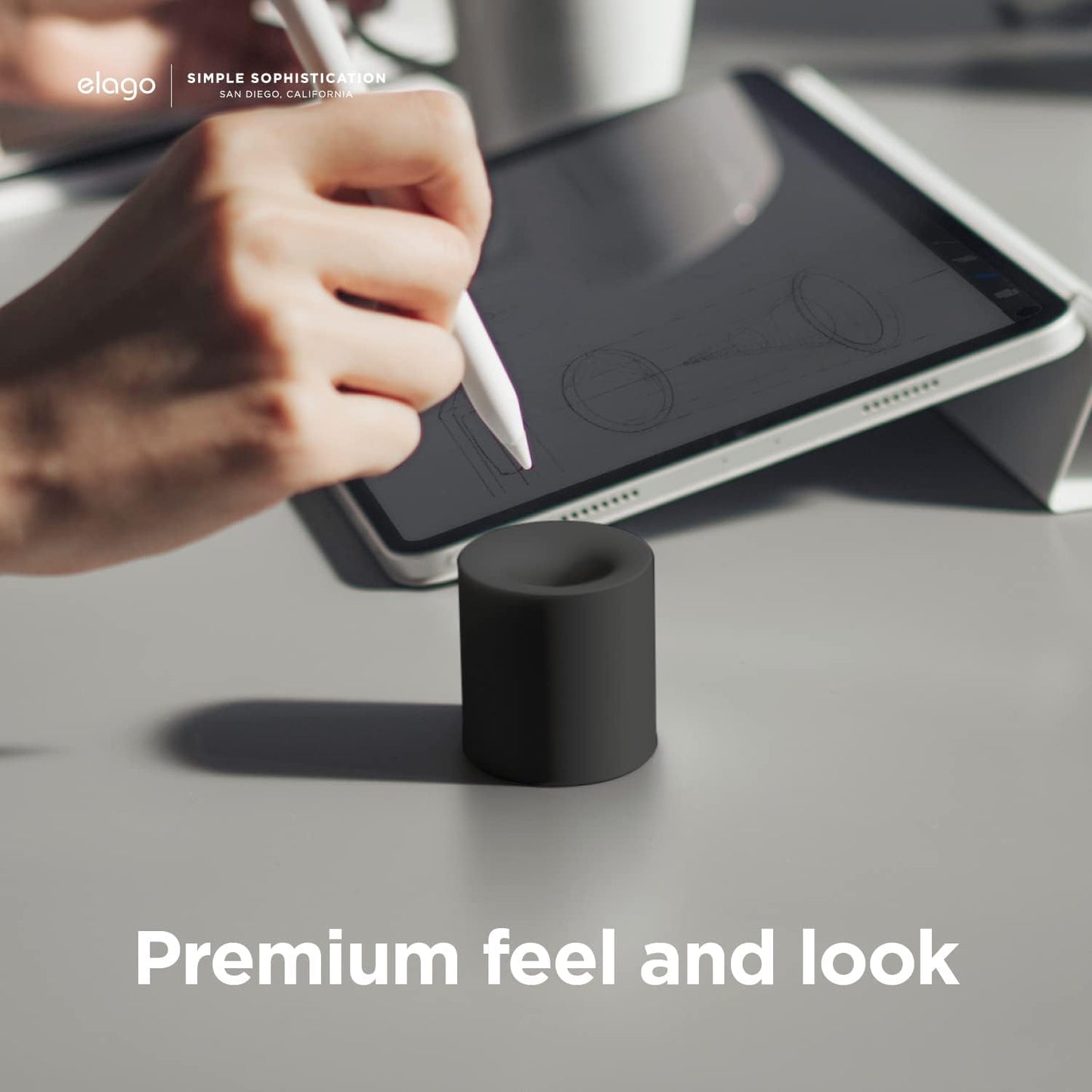 elago Pencil Stand Compatible with Apple Pencil Pro, Apple Pencil (1st & 2nd Generation) and Apple Pencil (USB-C) and Any Tablet Stylus with or Without Pencil Case or Sleeve [Black]