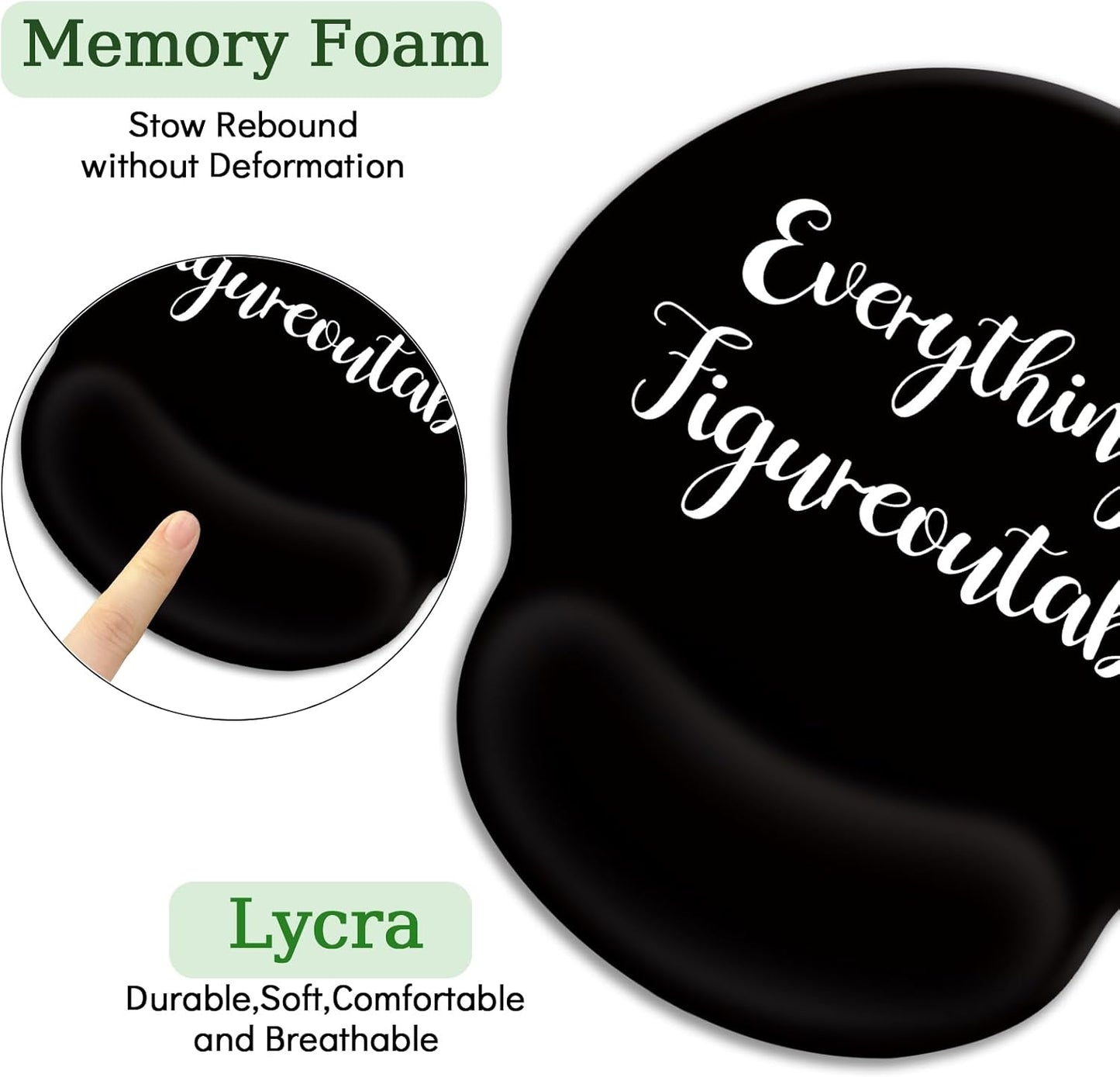 LIMKRIAN Cat Ergonomic Mouse Pad with Wrist Rest, Gaming Mouse Pad with Wrist Support, Funny Mouse Pads for Desk, Computer Mousepad with Non-Slip Pain Relief PU Base, Cute Office Desk Accessories