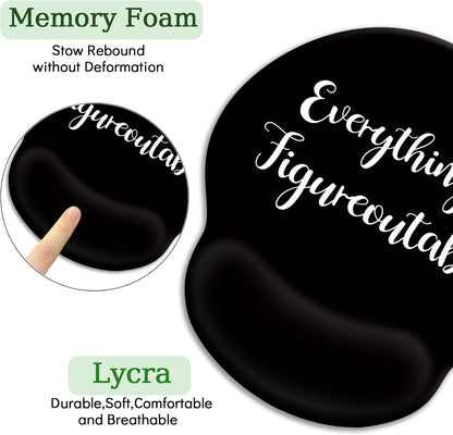LIMKRIAN Cat Ergonomic Mouse Pad with Wrist Rest, Gaming Mouse Pad with Wrist Support, Funny Mouse Pads for Desk, Computer Mousepad with Non-Slip Pain Relief PU Base, Cute Office Desk Accessories
