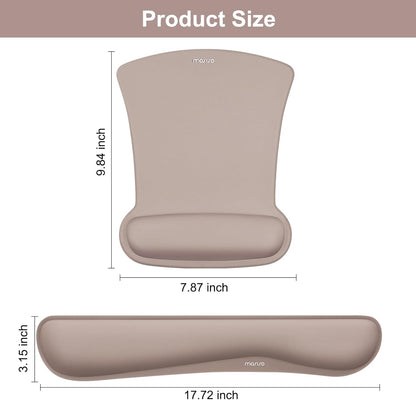 MOSISO Wrist Rest Support for Mouse Pad & Keyboard Set, Ergonomic Mousepad Non-Slip Base Home/Office Pain Relief & Easy Typing Cushion with Neoprene Cloth & Raised Memory Foam, Black