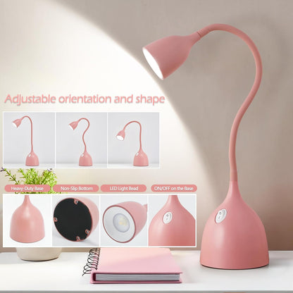 EJIAXIN Desk Lamp for Home Office - Clip on Reading Light and Bed Headboard Clamp Lamp, Bedside Gooseneck Table Lamp, Clip on Desk Lamps, Eye-Caring Desk Lamp for College Dorm Room Study Lamp, White