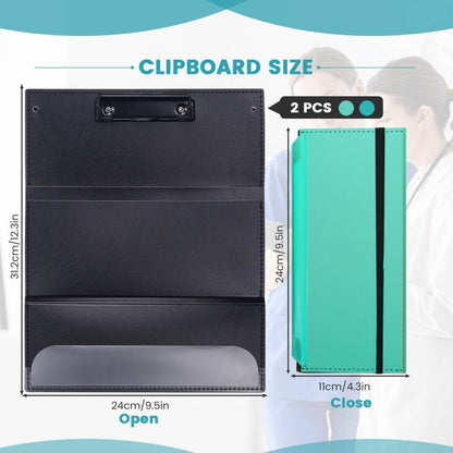 Portable Foldable Nursing Clipboard, Folding Metal Clipboard Pocket Size, Whitecoat Clipboard Nurse Edition Trifold, Occupational Therapy Clipboard for Doctors（Pink）