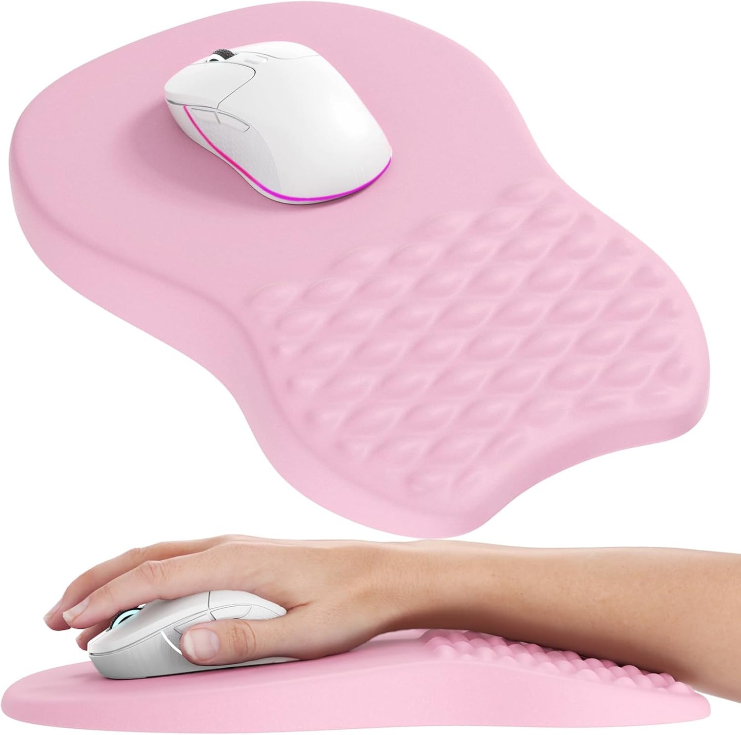 MROCO Ergonomic Mouse Pad with Wrist Support, Memory Foam Wrist Rest Mouse Pad, Non-Slip Base, Smooth Surface for Office & Home, Black