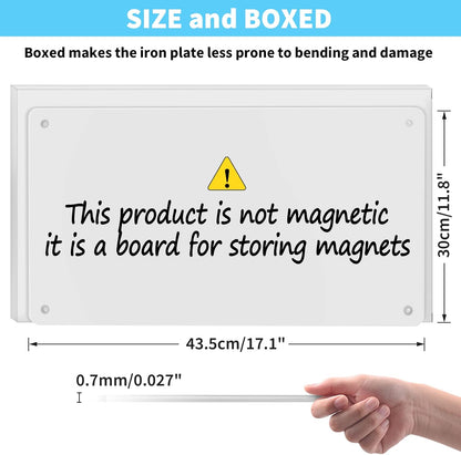 17.7" x 11.8" 2 Pack Metal Magnetic Board - Magnet Bulletin Board to Display Magnetic Letters Numbers Animal, Poetry, Spice Jars, Notes, Photos, Suitable for Wall, Refrigerator, Cubicle, Cabinet