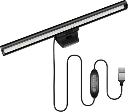 Laptop Monitor Light Bar, USB e-Reading LED Task Lamp, 3 Adjustable Color Temperature, 10 Dimming Brightness Levels, No Screen Glare, Space Saving, Eye Health Care, Portable for Travel