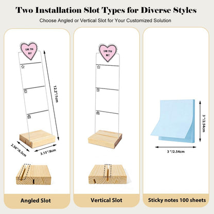 Monitor Memo Board Computer Monitor Memo Board Sticky Note Organizer Hold On Partner Im Overstimulated Sign Acrylic Desk Accessories Removable Wooden Base Set Sticky Notes 100 Sheets 11.8×3.1 inches