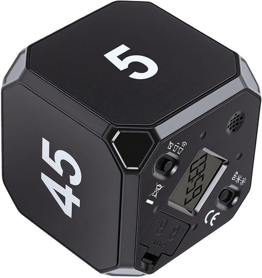Silent Desk Study Timer Efficient Cube Shape Time Management Tool for Study Work Office