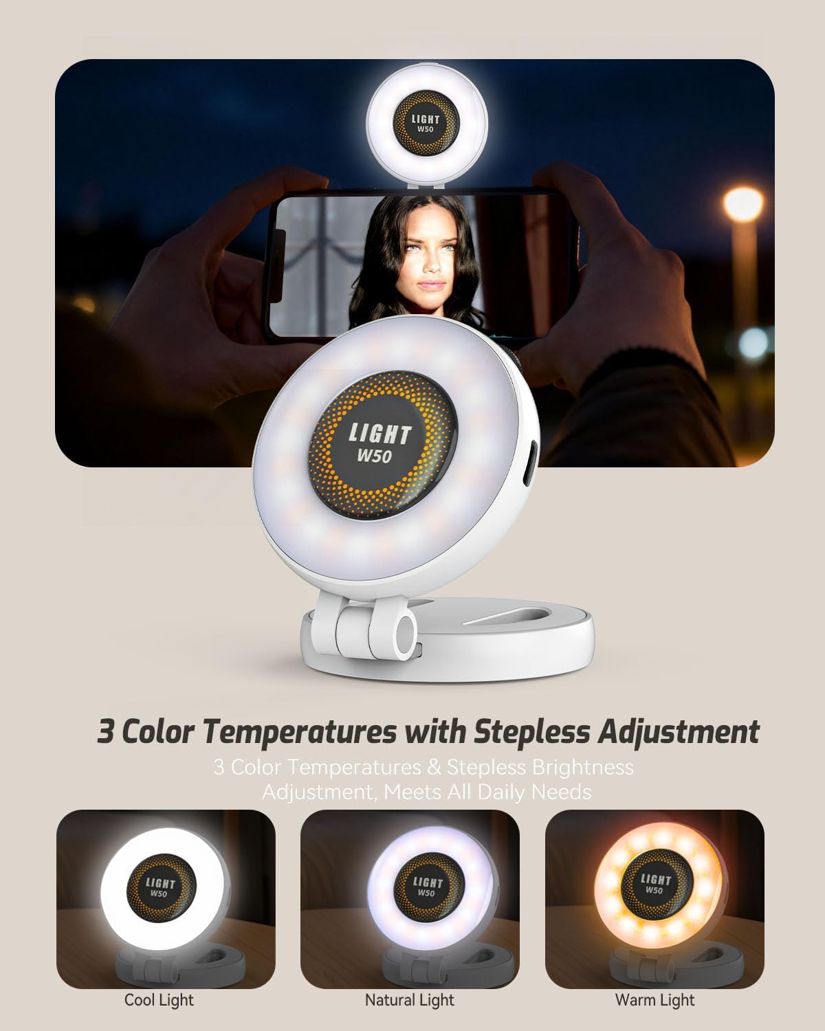 Ring Light for Computer Video Conference - Webcam Light for Monitor Clip On Remote Working Distance Learning Zoom Call Self Broadcasting and Live Streaming Influencer Light Laptop Video Conferencing