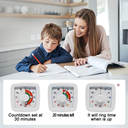 Visual Timer for Kids & Adults, 60 Minute Rainbow Countdown Timer, Time Management Tool for Classroom, Home, Kitchen, Office, School