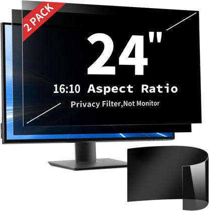 2 Pack- 27 Inch Curved Computer Privacy Screen Filter for 16:9 Widescreen Computer Screen Protector Computer Screen Privacy Shield Anti Glare and Blue Light