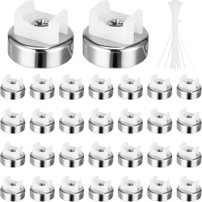 Magnetic Cable Zip Tie Mounts, 25 Pcs Magnets with 100 Pcs Cable Zip Ties, Multipurpose Magnetic Cables Holder for Cables Management, Wire Management Bases