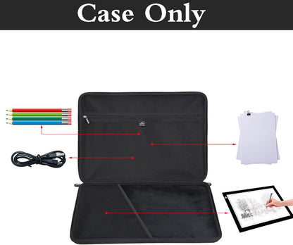 Aproca Hard Case Compatible with LitEnergy Portable A4 / NXENTC A4 / iVyne Rechargeable A4 Light Tracing Box, Portable Storage Bag for Accessories -Black (Case Only)