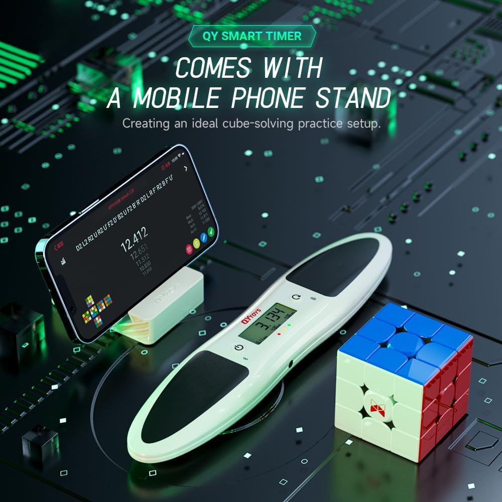 LiangCuber QiYi Cube Smart Timer,Smart Timer for 3x3 Speed Cube,Intelligent Timing with App