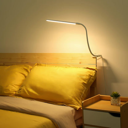 Lepro Clip on Desk Lamp LED Reading light Dimmable USB Small Clamp Lamp with 3 Color Modes 10 Brightness, Adjustable Flexible Gooseneck Table Light for Bed Headboard, Nail, Home Office,Computer(Black)