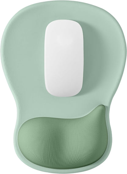 EooCoo Ergonomic Mouse Pad with Gel Wrist Rest Support, Middle Concave Design for Natural Wrist Alignment, Non-Slip Base Mousepad for Laptop, Computer, Office Desk Accessories, Carpal Tunnel Syndrome