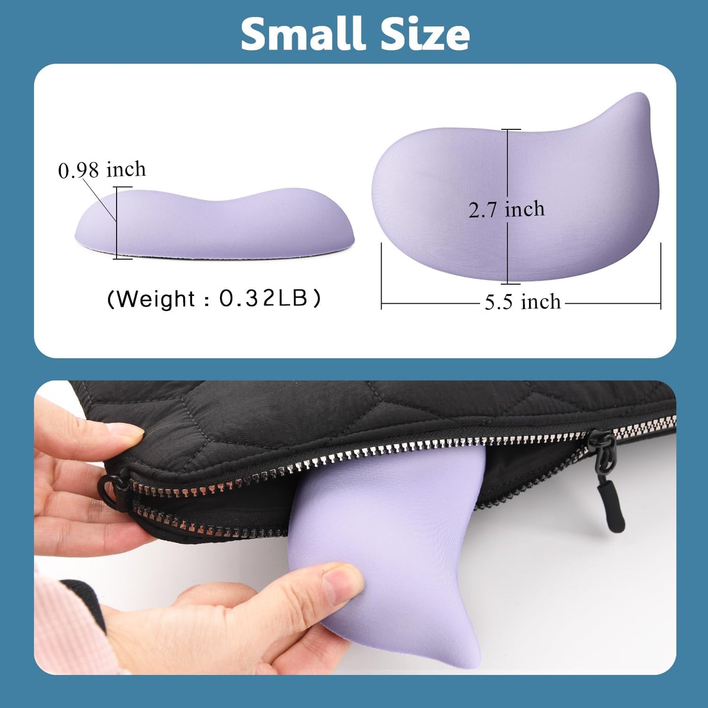 Ergonomic Mouse Wrist Rest Pad, Small Gel Mouse Keyboard Support Cushion Non-Slip Base, for Easy Typing and Wrist Pain Relief Office Computer, Laptop, PC Gaming (Blue)