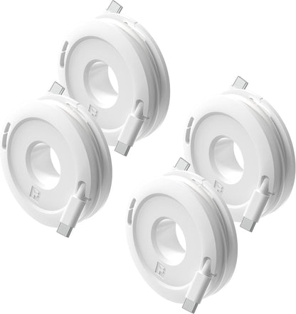 Side Winder Mini and Max Headphone, Earbud and Charging Cable Winder and Organizer Perfect for Wrapping Earbuds and Cords for Travel and Organization 4-Pack (White, Max)