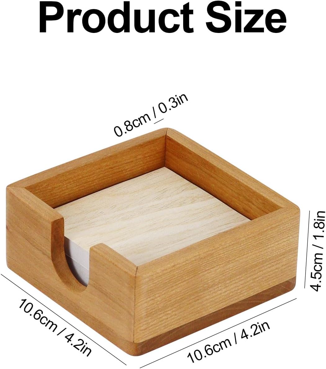 MultiBey Walnut Wood Sticky Notes Holder for Desk, 4x6 Inch Self -Sticky Note Memo Holder, Wooden Sticky Note Dispenser Office Desk Organizer for Dorm Room Office Home School (S)
