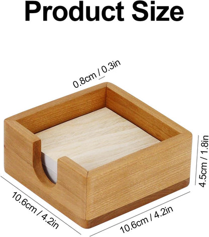 MultiBey Walnut Wood Sticky Notes Holder for Desk, 4x6 Inch Self -Sticky Note Memo Holder, Wooden Sticky Note Dispenser Office Desk Organizer for Dorm Room Office Home School (S)