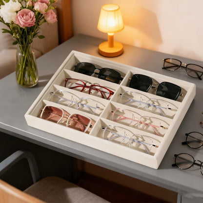 Glasses Holder Box Drawer Sunglass Organizer for Men Clear Storage Case 8 Slot Multiple Reading Glasses Display