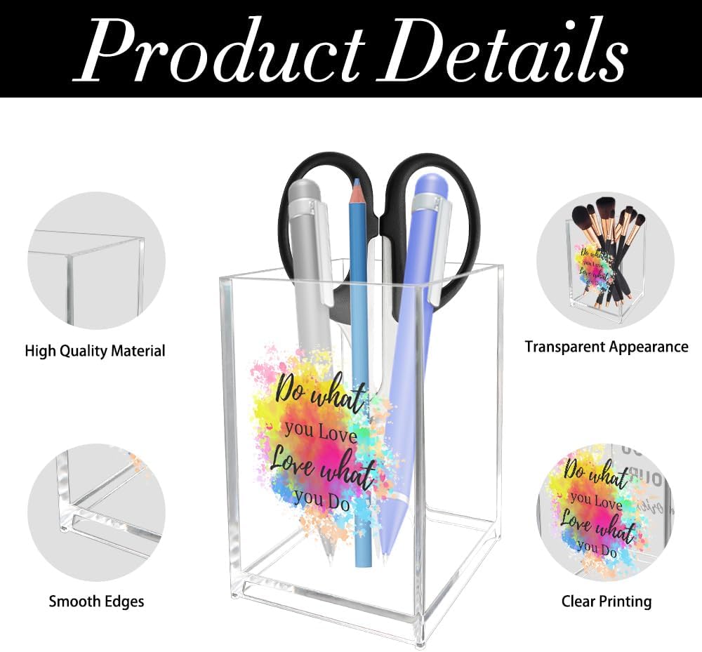 Unique Gifts for Artists Women Men The Earth Without Art Is Just EH Acrylic Pen Holder Christmas Valentines Birthday Gifts for Artists Art Lovers Painters Teachers Friends Paint Brush Holder