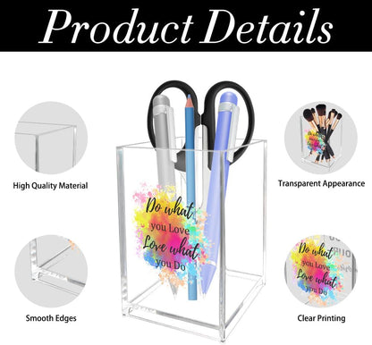Unique Gifts for Artists Women Men The Earth Without Art Is Just EH Acrylic Pen Holder Christmas Valentines Birthday Gifts for Artists Art Lovers Painters Teachers Friends Paint Brush Holder
