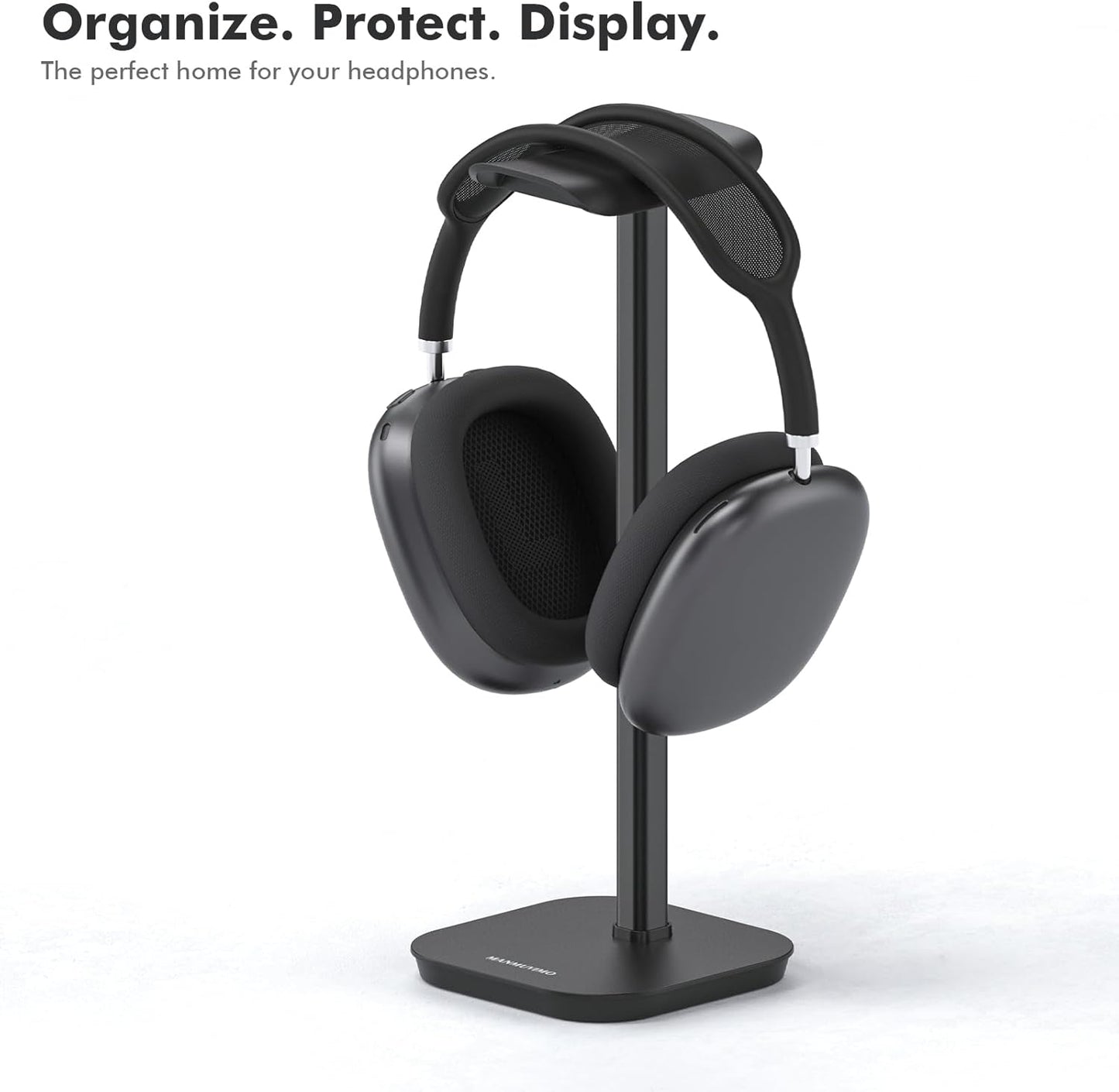Headphone Stand, Desktop Headset Holder Heavy Base Desk Earphone Stand Aluminum Gaming Headset Hanger Rack Compatible with AirPods Max, AirPods Pro, Sony, Beats, Bose, Razer (White)