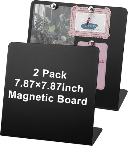 UCEC Metal Magnet Board, Magnetic Bulletin Board, Magnetic Display Board with Stand, Double-Sided V-Shaped Memo Board Easel for Magnet, 11.8"x10" Black Desktop Tabletop Display for Home Office Kitchen