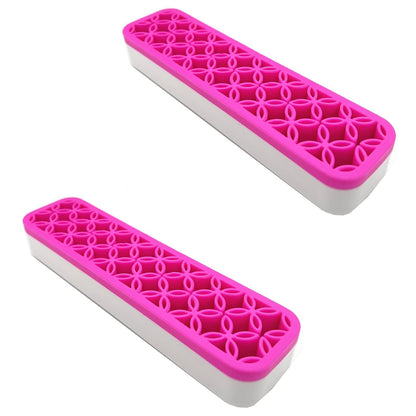 TANG SONG 2 PCS Rectangle Silicone Make up Brush Holder Cosmetic Storage Box Desktop Organizers (Black)