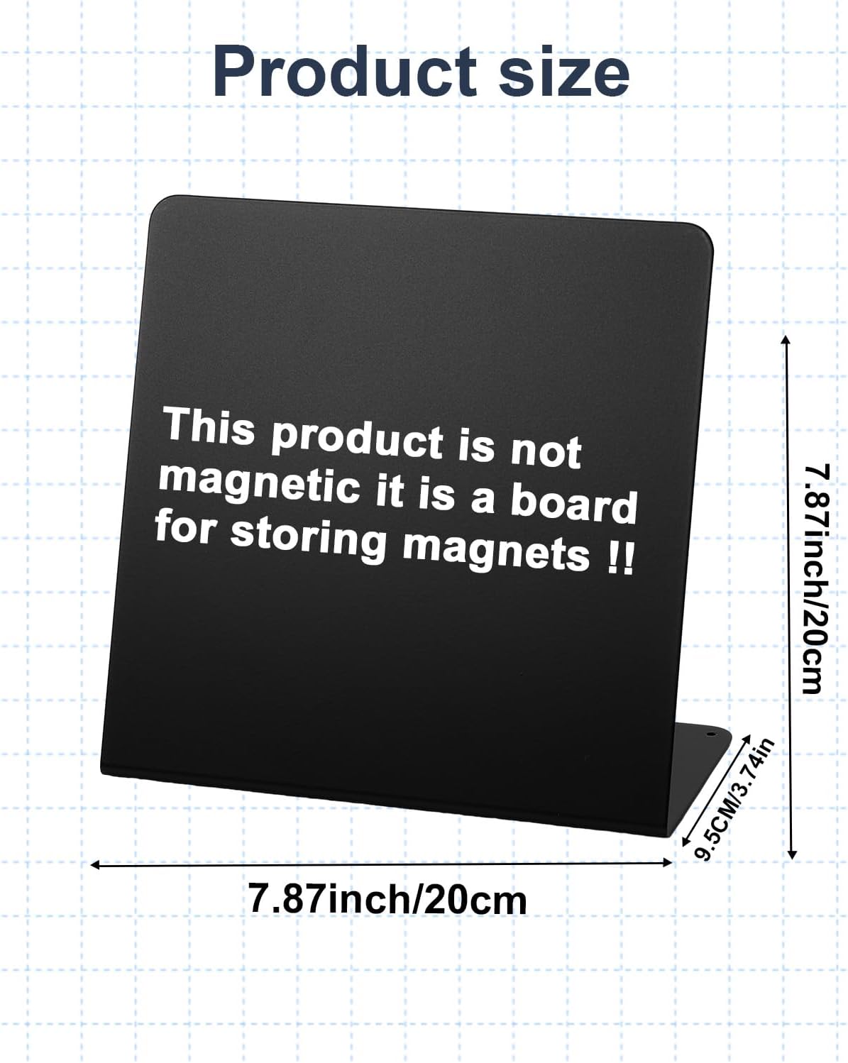 UCEC Metal Magnet Board, Magnetic Bulletin Board, Magnetic Display Board with Stand, Double-Sided V-Shaped Memo Board Easel for Magnet, 11.8"x10" Black Desktop Tabletop Display for Home Office Kitchen