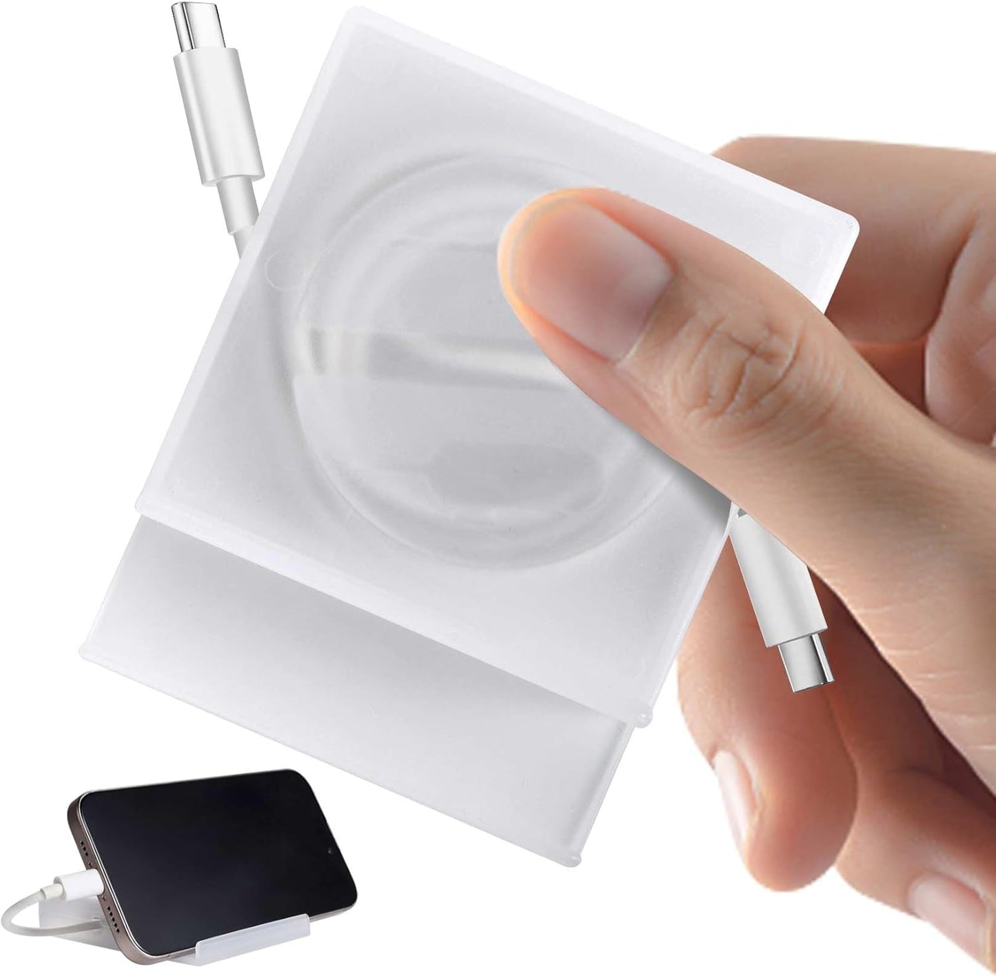 Cable Winder, Lines Charging Cord Organizer, retrievable Cable Management for Longer Original Charging Cables, Cord Retrievers That can be Used as Phone Holders