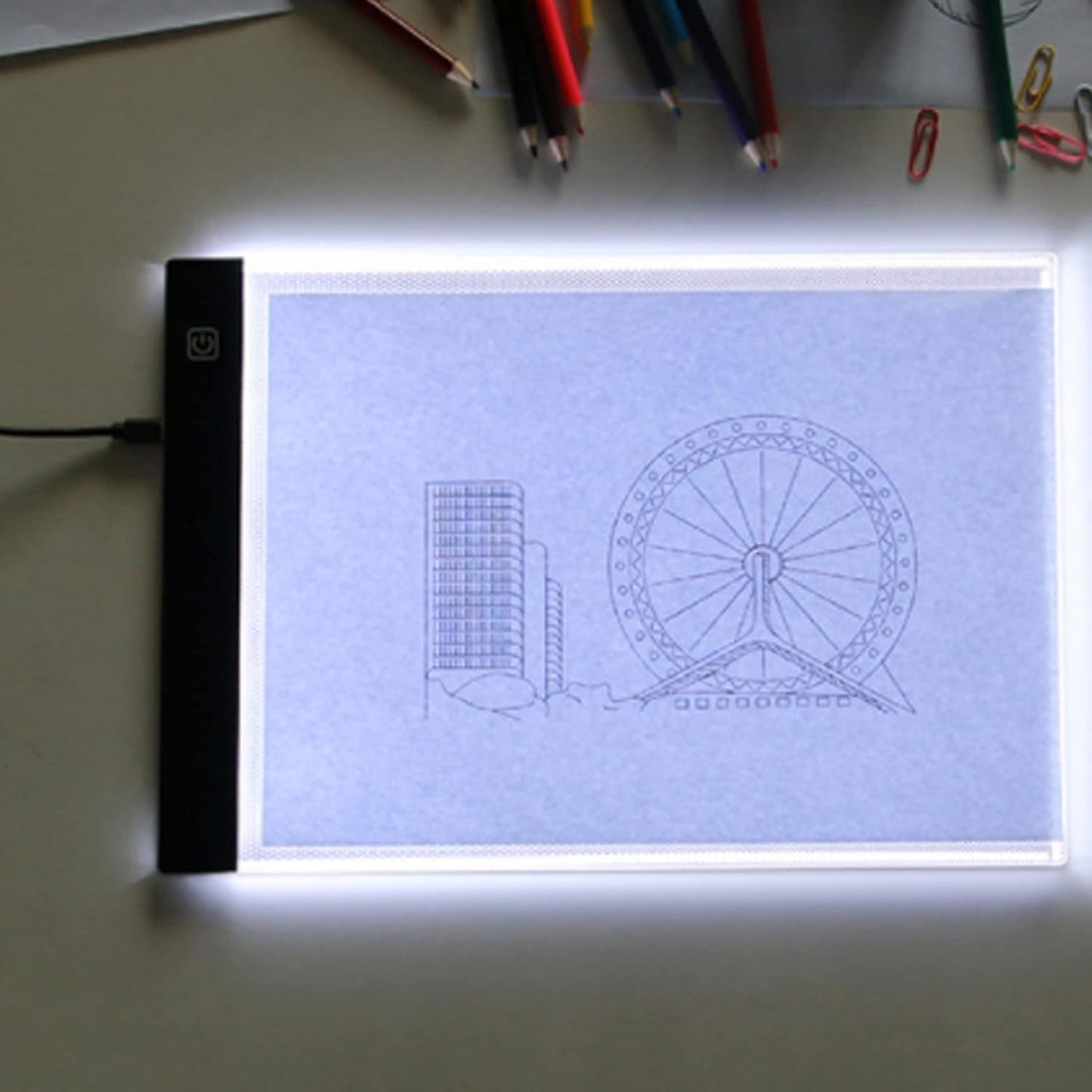Art Tracing Light Box, A5 Size Chargeable Cordless Dimming Tracer Pad Board 3 Level Dimming Brightness Adjustable LED Light for Art Craft Sketching