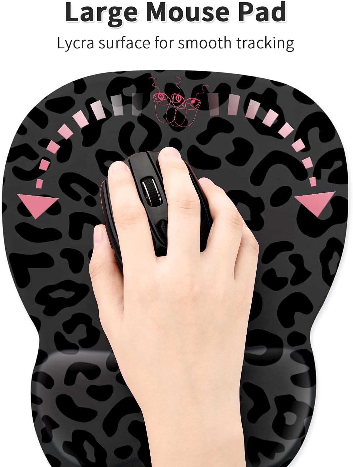 EooCoo Ergonomic Mouse Pad with Wrist Support, Mousepad with Memory Foam Wrist Rest and Non-Slip Base for Computer, Cafe, Home & Office, 9.64 x 8.26 in Office Desk Accessories