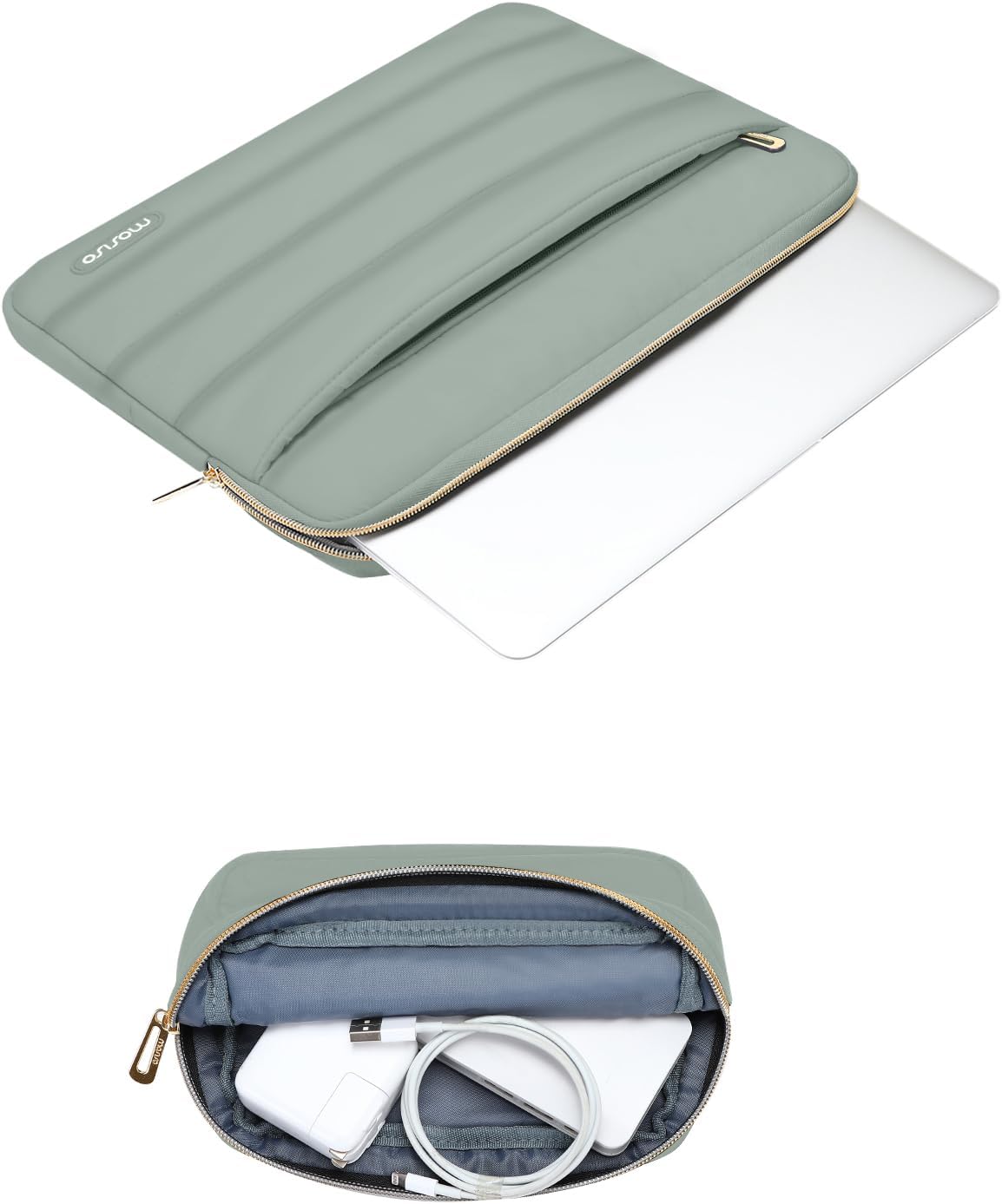 MOSISO Laptop Case 13.3 inch,13-13.3 inch Puffy Laptop Sleeve Compatible with MacBook Neo/Air 13.6 M5 M4 M3 M2 M1/Pro 13/14,HP Dell ASUS Lenovo,Polyester Horizontal Bag with Small Case, Sand